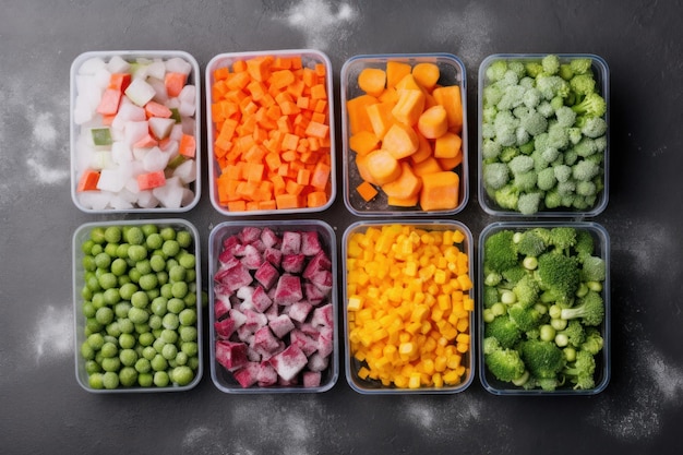 Frozen vegetables box Mixed nutrition Generate Ai