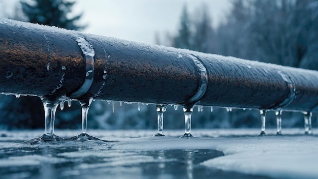 Frozen water pipes in winter Water supply system Water supply