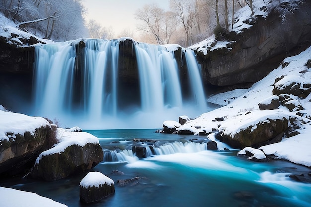 Frozen Waterfall art nature abstract Scenic