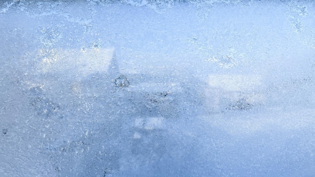 Frozen window beautiful snowflakes on the window