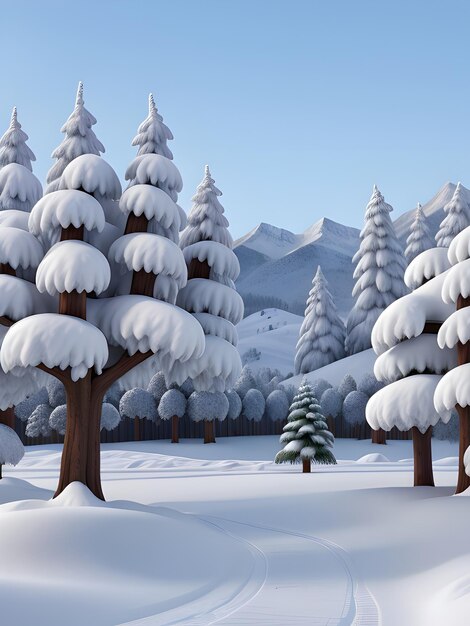 Photo frozen winter forest