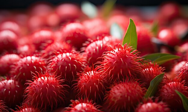 Fruit achtergrond exotisch zoet lekker fruit ranbutan Selectieve soft focus