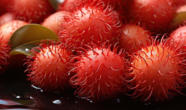 Fruit background exotic sweet tasty fruit ranbutan Selective soft focus