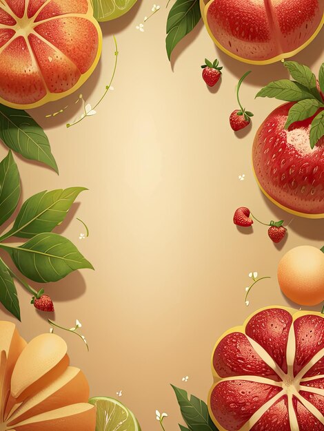 Fruit background with a frame for a fruit background