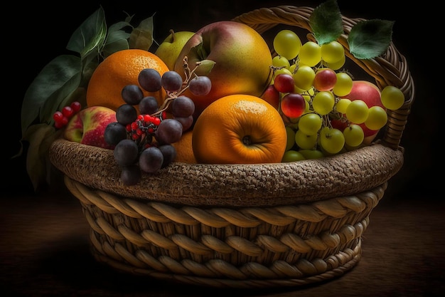 fruit in the basket , creative ai