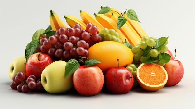 fruit basket isolated on transparent background