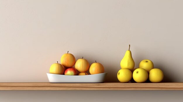 Photo fruit basket isolated wooden board