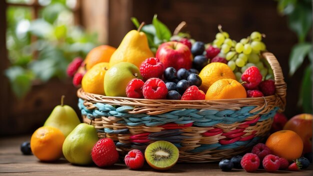 Fruit basket with assorted freshness