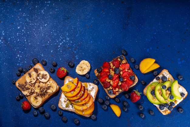 Fruit berry breakfast sandwiches