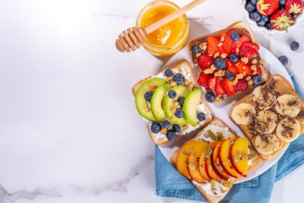 Fruit berry breakfast sandwiches