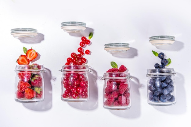 Fruit an berry in jam jars