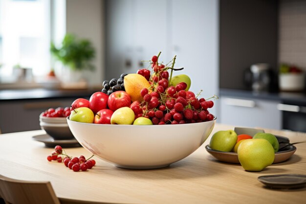 Fruit Bowl A Vibrant Accent on a Modern Kitchen Table