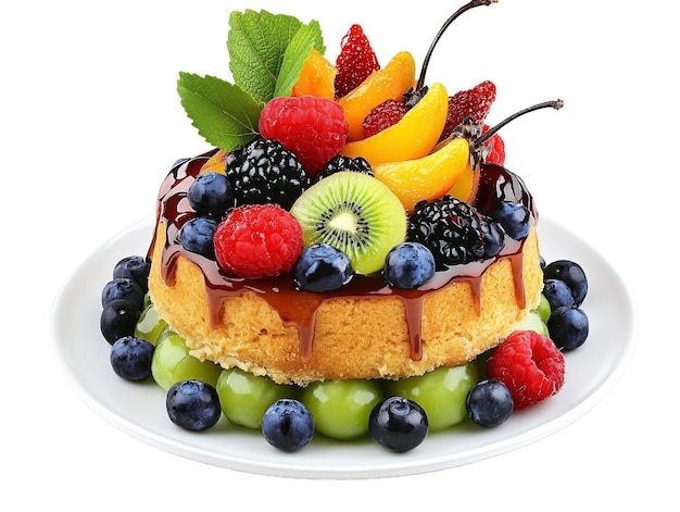a fruit cake on a plate