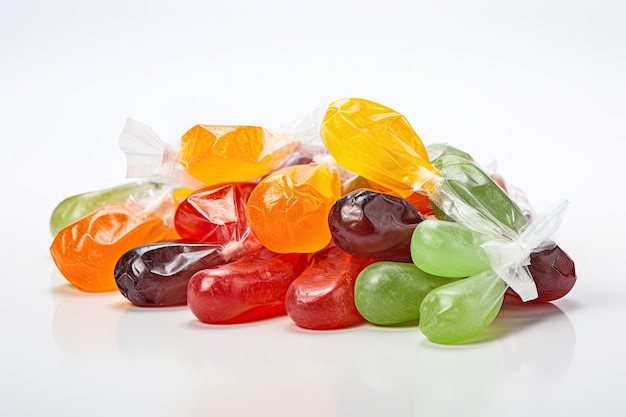 Fruit candies in a wrapper isolated