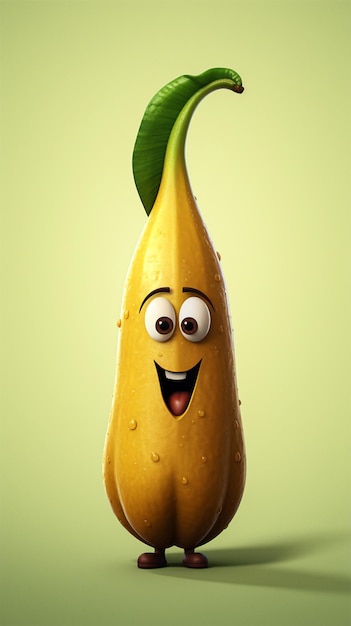 fruit cartoon face expression 3d rendering realistic character smartphone wallpaper design portrait