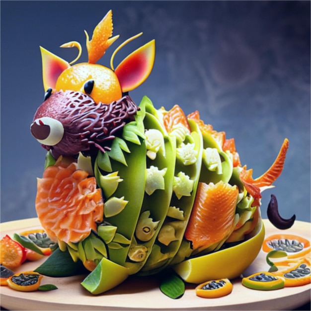 Photo fruit carving fruit