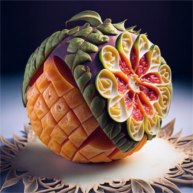 Photo fruit carving fruit