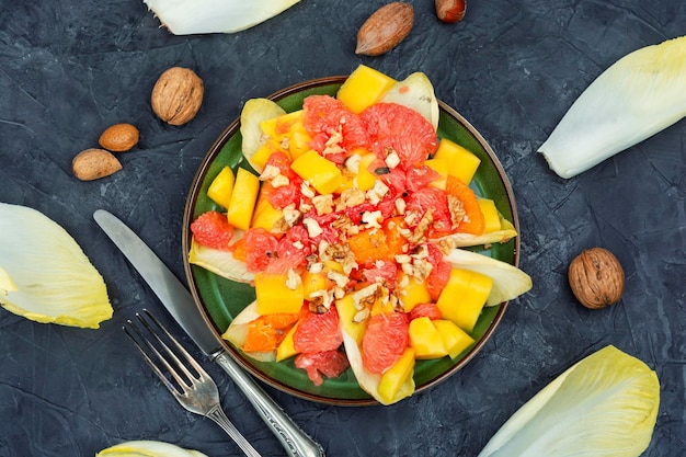 Fruit and chicory salad