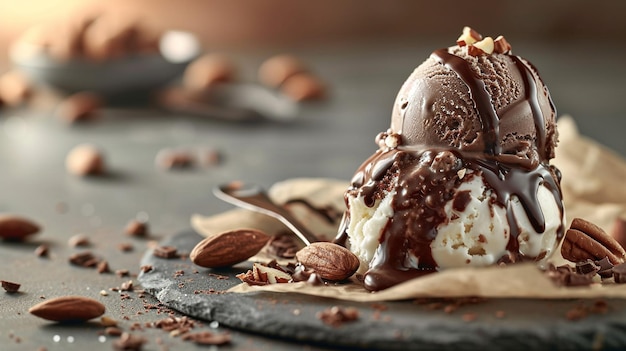 Фруктовое и шоколадное мороженое