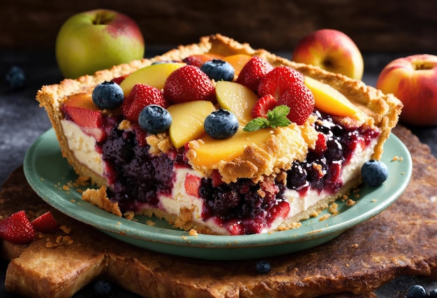 Photo fruit cobbler pie