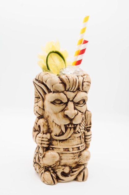 Fruit cocktail in a totem shaped glass