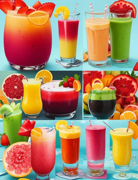 Фруктовые коктейли Smoothie завтрак фон