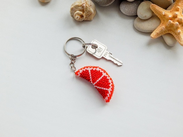 Fruit colorful key chain and sea conch