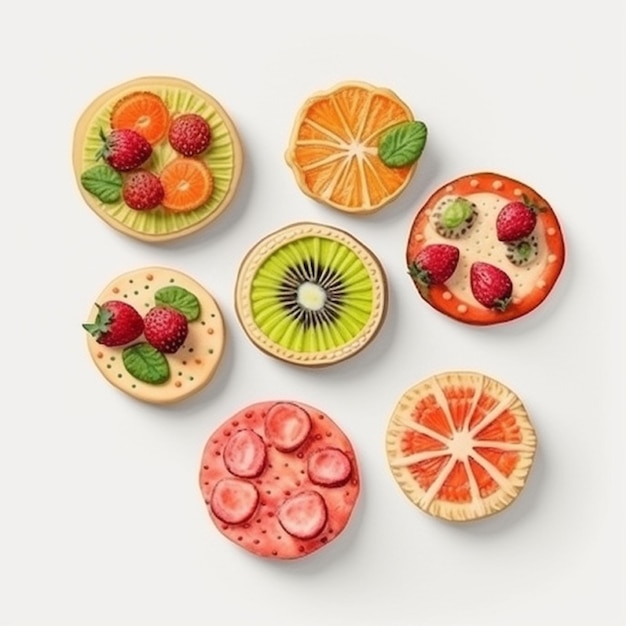 Photo fruit cookies shape snack ai generated