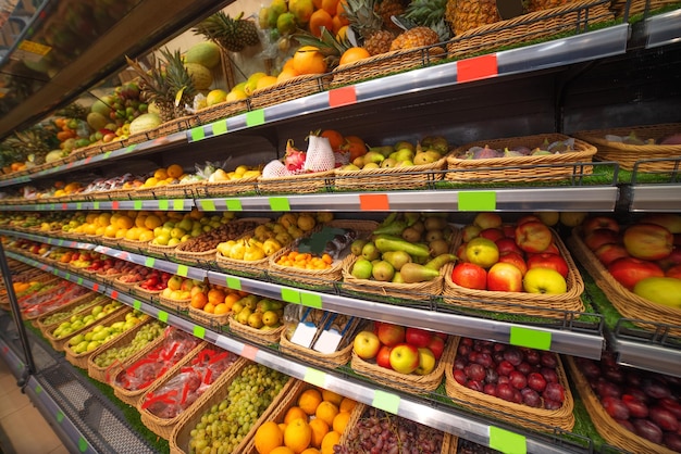 Fruit on the counter of the store