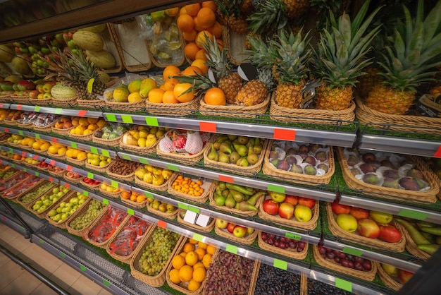 Fruit on the counter of the store