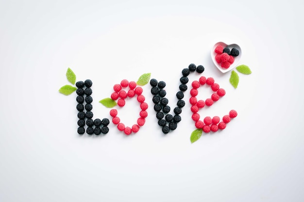 Photo fruit designed love letters.