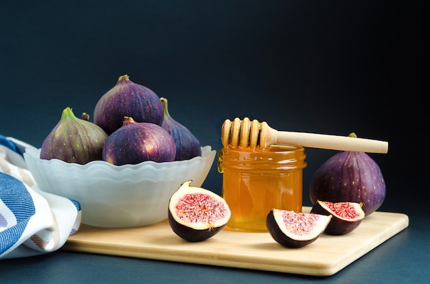 Fruit dessert with honey and figs