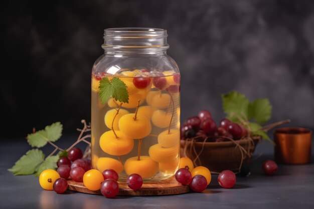 Foto fruit detox waterpot genereer ai