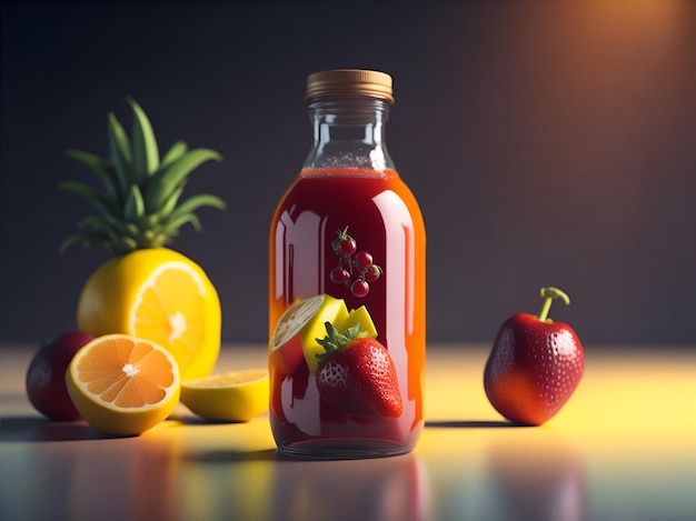 Fruit drink bottle for product presentation