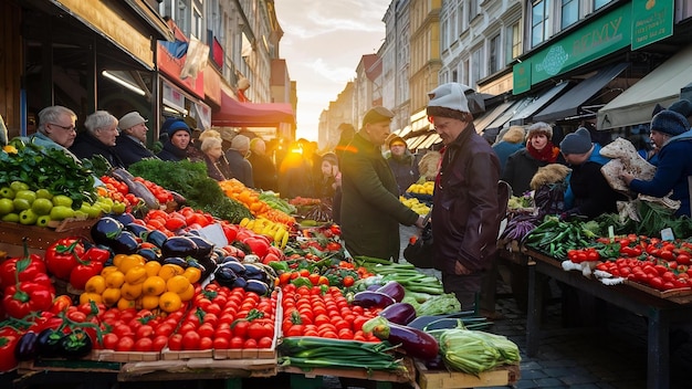 Fruit en groenten op de stadsmarkt in Riga