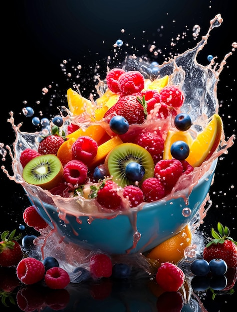 Foto fruit en sap splash