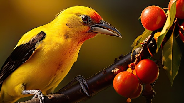 Foto fruit euraziatische gouden oriole