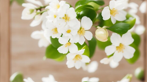 木の上の果物と花の喜びの春の背景