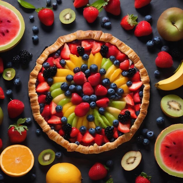 Fruit galette composition for tasty food concept