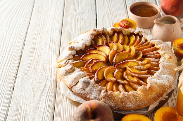 Fruit galette samenstelling voor lekker eten concept ruimte voor tekst