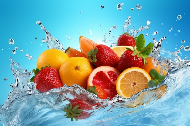 Fruit in een scheutje water