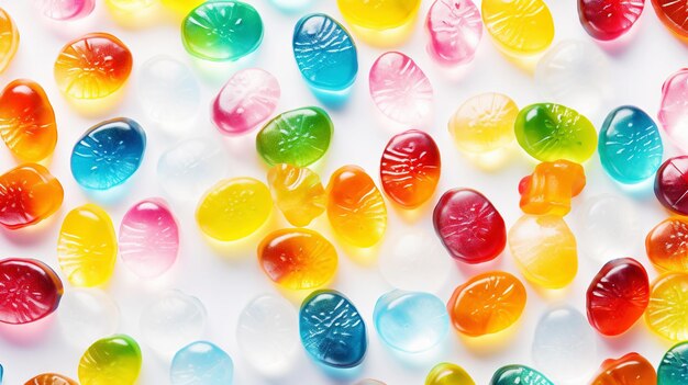 Fruit jelly candies background Colorful sweet backdrop Generative AI