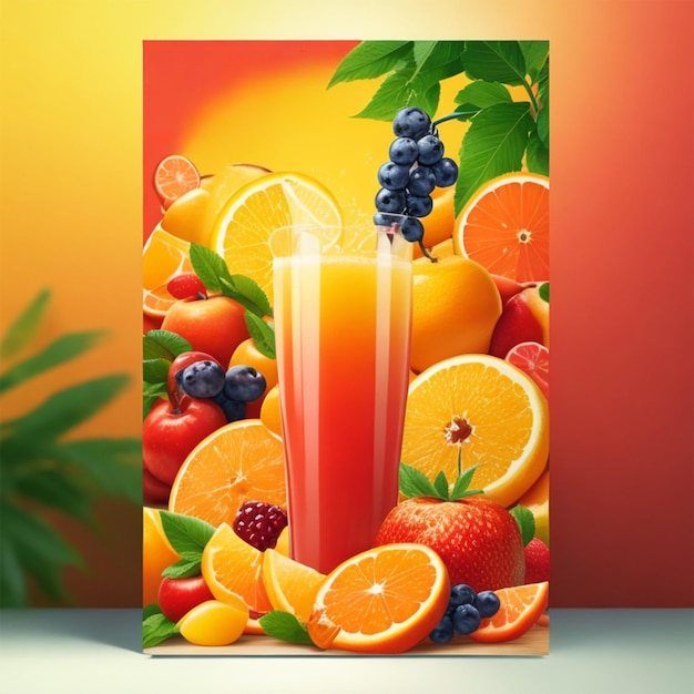 Photo fruit juice ad poster