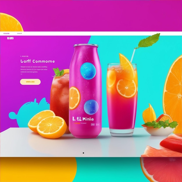 Photo fruit juice banner design