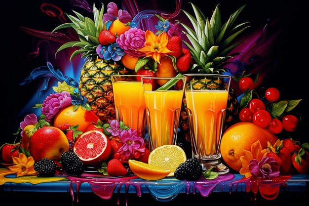 Fruit juice beautiful art