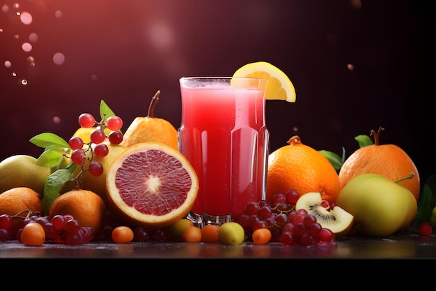 fruit juice and fruits Generative AI