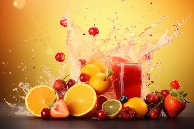 Fruit Juice Splash Splash Scene Juice Background