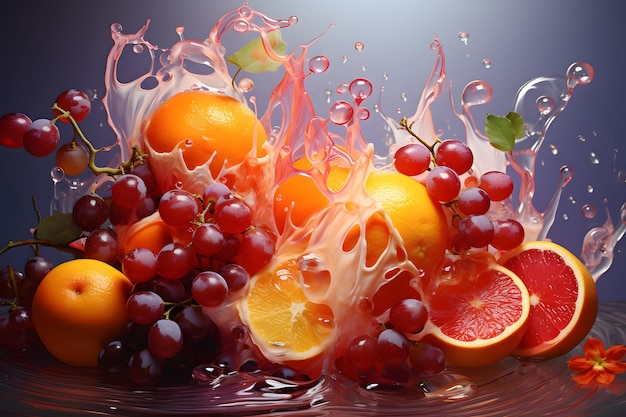 fruit juice splash on white background