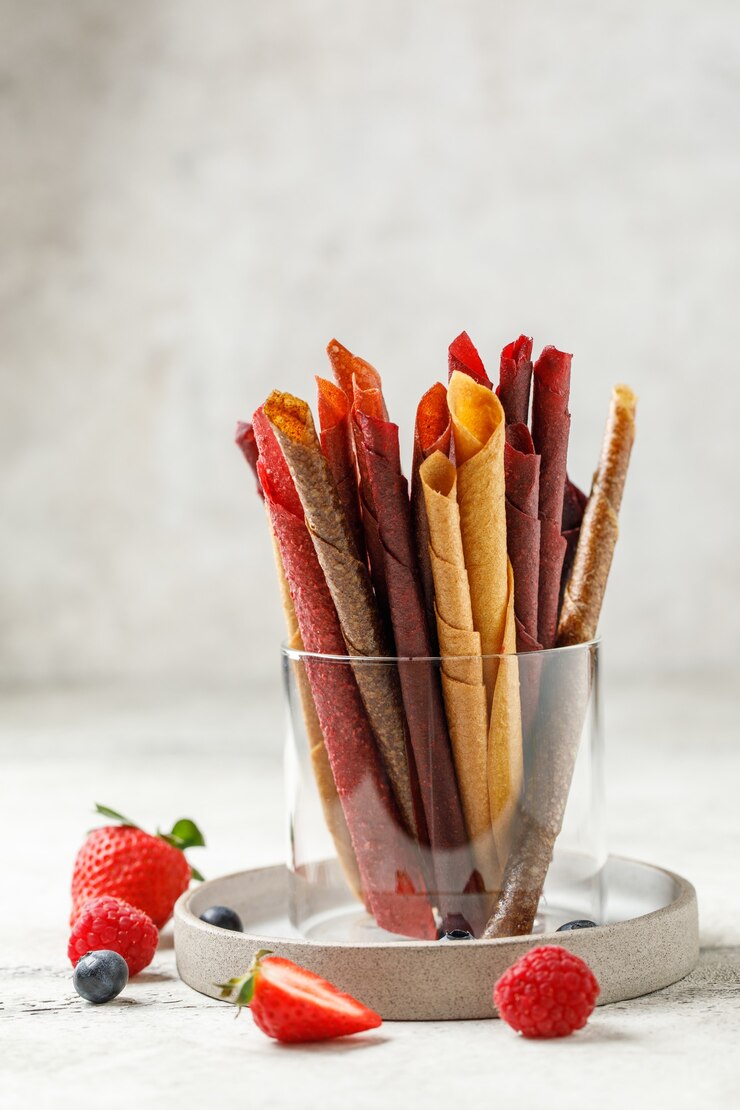 Foto fruit marshmallow berry pastille op lichte achtergrond
