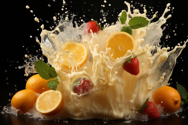 Fruit melk spetteren barst